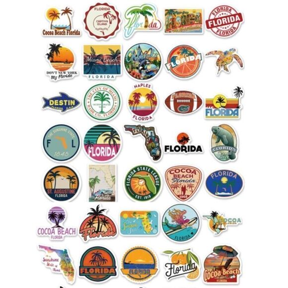 50 Assorted Florida Stickers - Picture 6 of 7